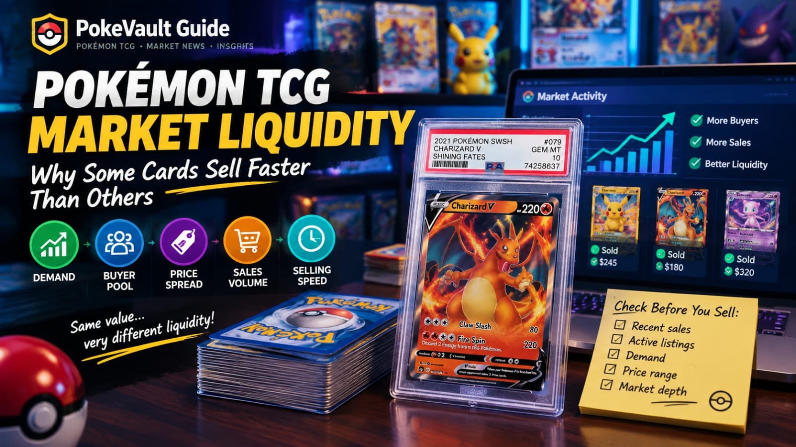 Pokémon TCG market liquidity explained with card sales volume and buyer demand