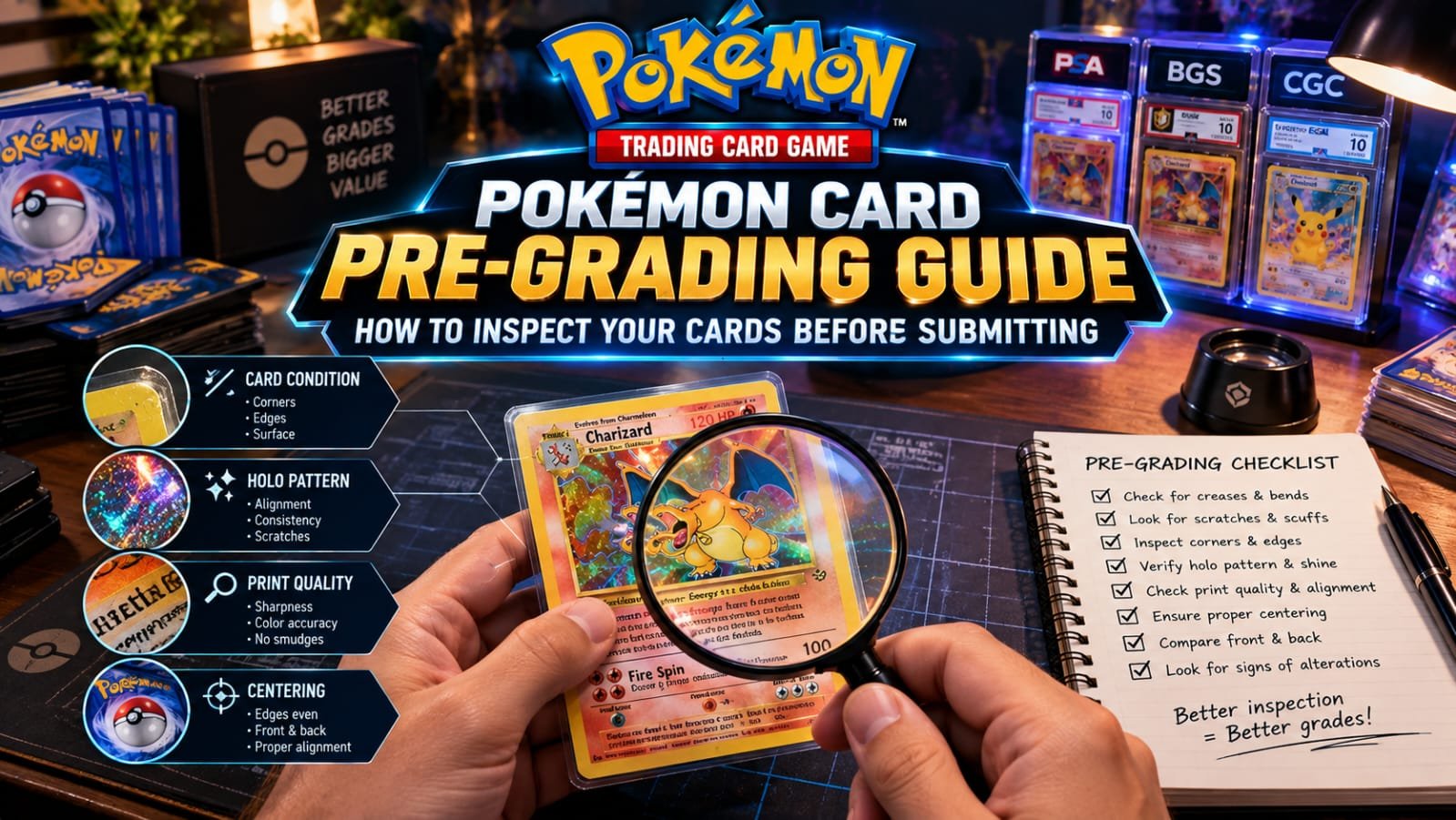 Pokémon Card Pre-Grading Guide: How to Inspect Your Cards Before Submitting