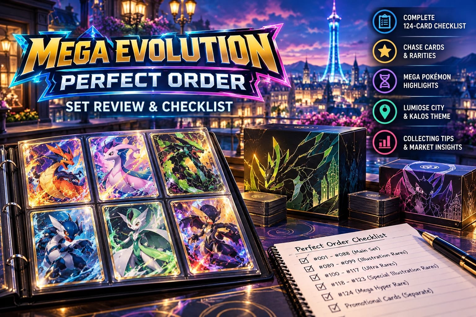Pokémon TCG Mega Evolution Perfect Order set review and 124-card checklist